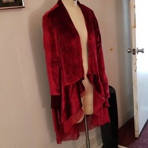 Soft surroundings like red velour soft xl cardigan